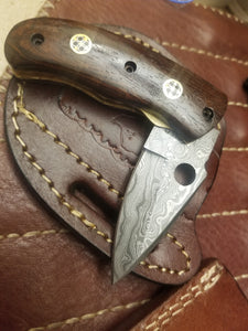 Executive Damascus Folder with Carved Handle