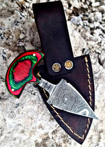 Damascus Push Dagger with bold handle