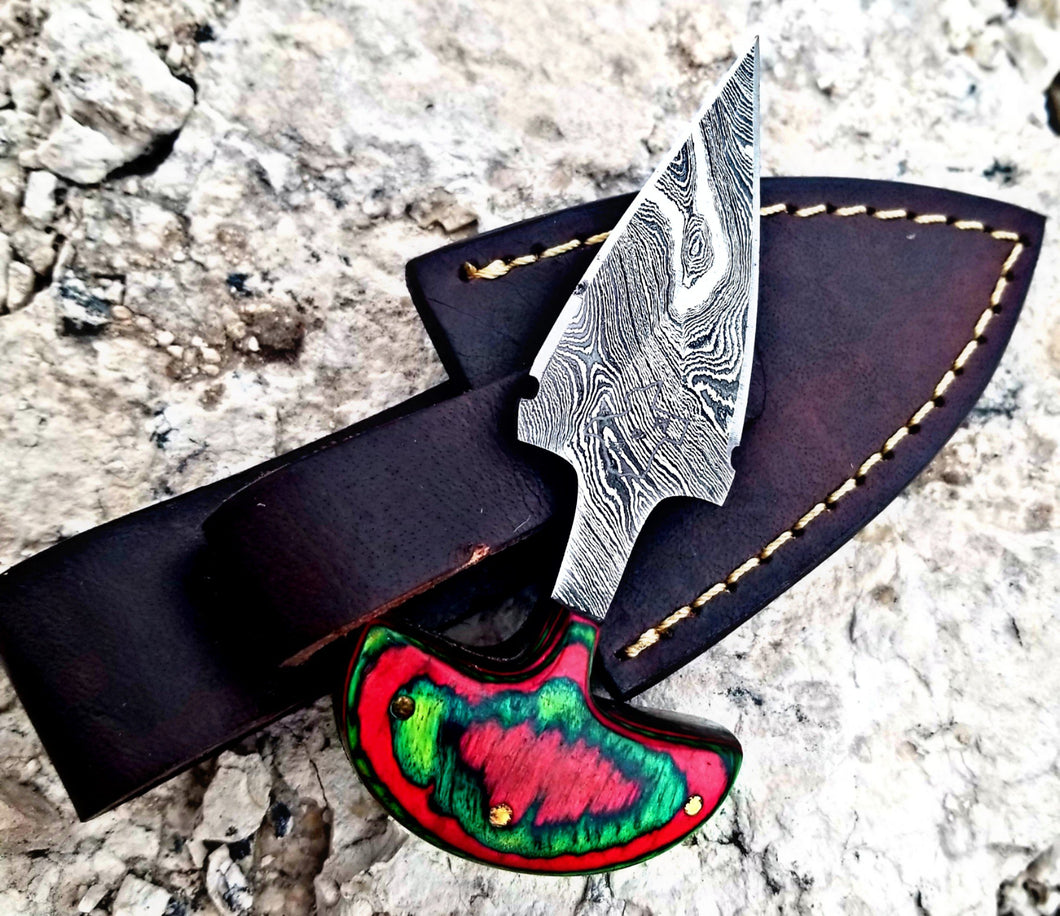 Damascus Push Dagger with bold handle