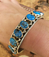 Load image into Gallery viewer, Awesome Navajo Sterling &amp; Turquoise Cuff